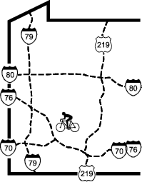 Map showing the trail location within the surrounding region providing context for the trail environment